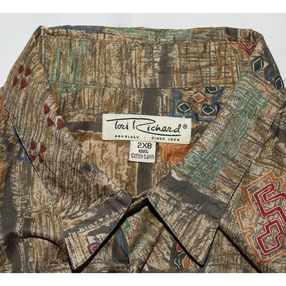 Tori Richard Honolulu Men's Short Sleeve Button Front Shirt‎ Size 2XB - Picture 5 of 7